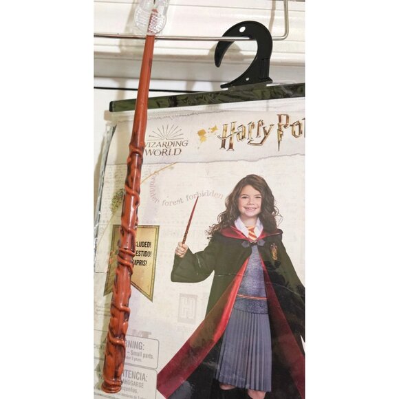 Harry Potter Hermione Girls Deluxe Costume 4-6X Dress Robe Wand Sorting Hat Kids - Picture 4 of 8